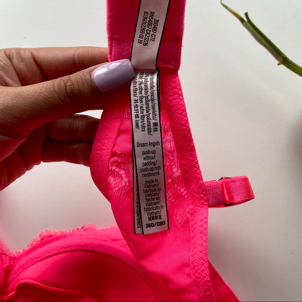 VICTORIAS SECRET PUSH UP LACE BRA 36D - Picture 5 of 5